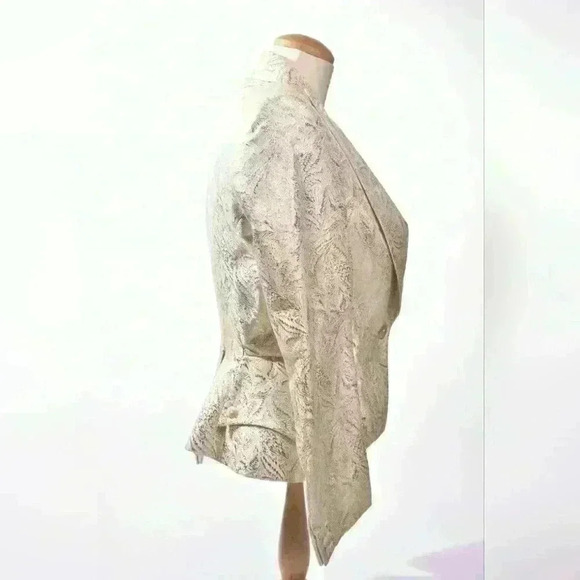 Luxe ANTONIO BERARDI  Gold Ivory Sparkle NYE Jacquard Foil Jacket 42EU 4US Italy - Picture 4 of 11